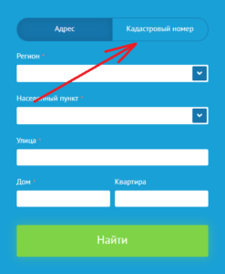 Закажите выписку из ЕГРН на земельный участок в Котаме, шаг №2 - вкладка «Кадастровый номер»