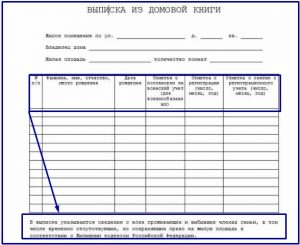 Выписка из домовой книги
