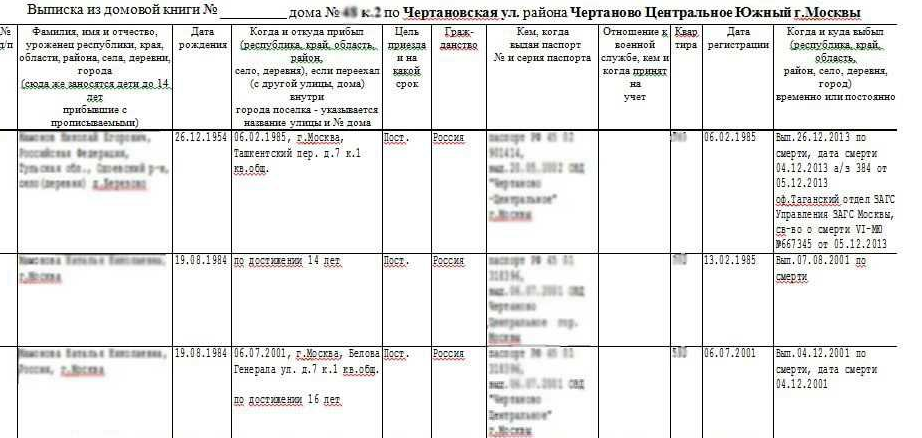 Получить отрывок из домашней книги